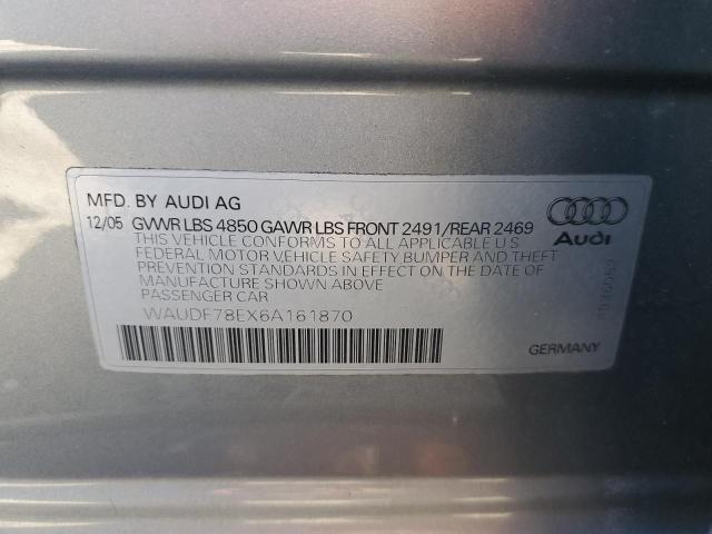 Photo 10 from auction – 2006 AUDI A4 with VIN WAUDF78EX6A161870