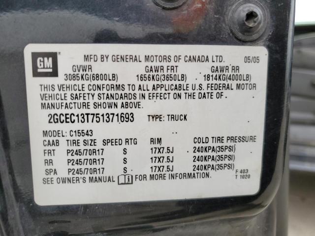 Photo 10 from auction – 2005 CHEVROLET SILVERADO with VIN 2GCEC13T751371693