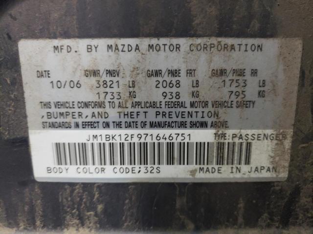 Photo 10 from auction – 2007 MAZDA 3 I with VIN JM1BK12F971646751