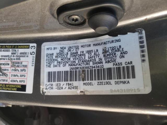 Photo 10 from auction – 2008 TOYOTA COROLLA CE with VIN 1NXBR32E88Z943410