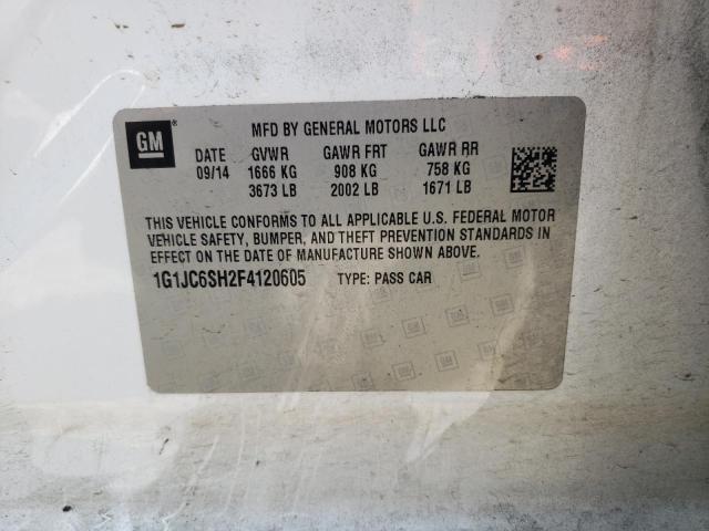 Photo 10 from auction – 2015 CHEVROLET SONIC LT with VIN 1G1JC6SH2F4120605