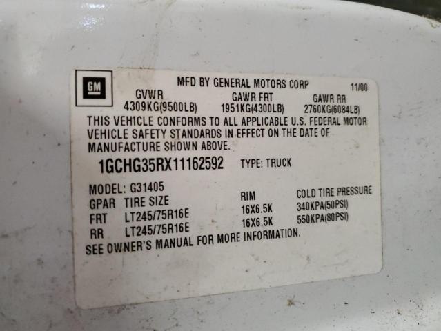 Photo 10 from auction – 2001 CHEVROLET EXPRESS G3 with VIN 1GCHG35RX11162592