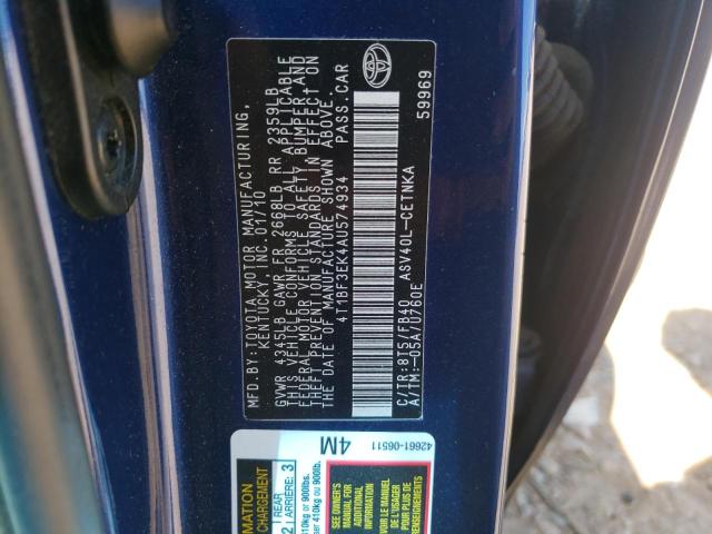 Photo 10 from auction – 2010 TOYOTA CAMRY BASE with VIN 4T1BF3EK4AU574934
