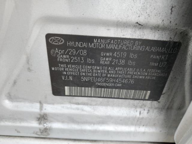Photo 10 from auction – 2009 HYUNDAI SONATA SE with VIN 5NPEU46F59H454676
