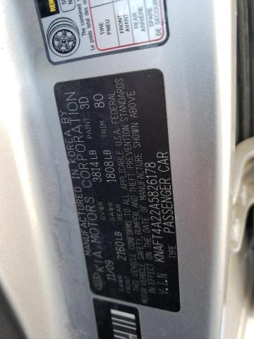 Photo 10 from auction – 2010 KIA FORTE LX with VIN KNAFT4A22A5826178