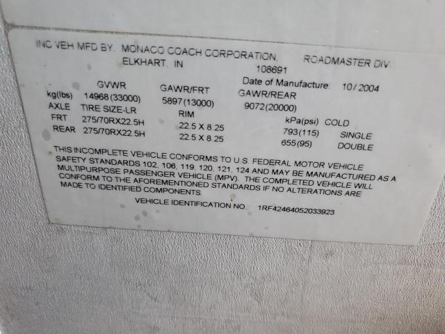 Photo 10 from auction – 2005 ROADMASTER RAIL MONOCOQUE with VIN 1RF42464052033923