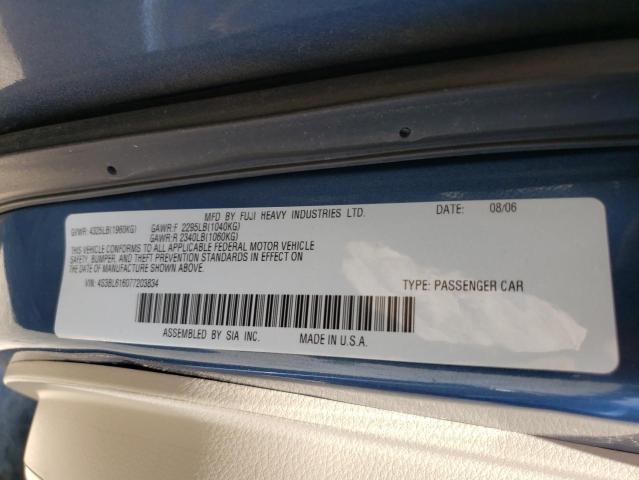 Photo 10 from auction – 2007 SUBARU LEGACY 2.5 with VIN 4S3BL616077203834