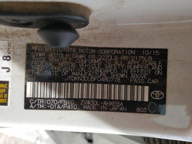 Photo 10 from auction – 2015 TOYOTA PRIUS with VIN JTDKN3DU5F0480778