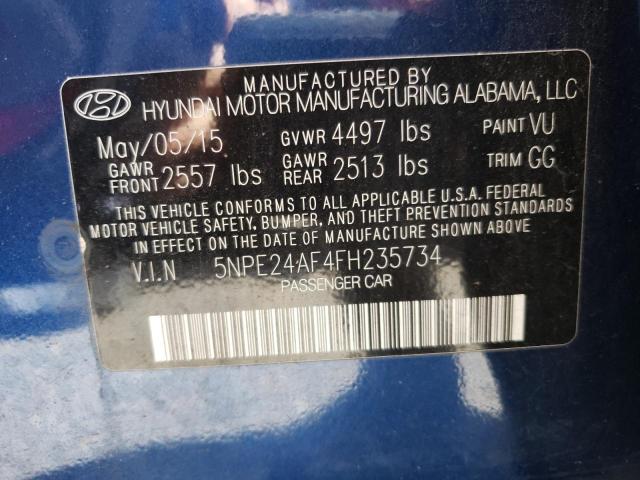 Photo 10 from auction – 2015 HYUNDAI SONATA SE with VIN 5NPE24AF4FH235734