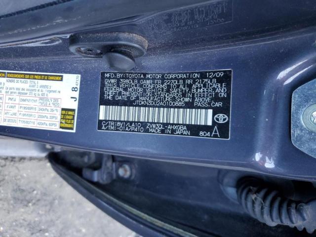 Photo 10 from auction – 2010 TOYOTA PRIUS with VIN JTDKN3DU2A0100885