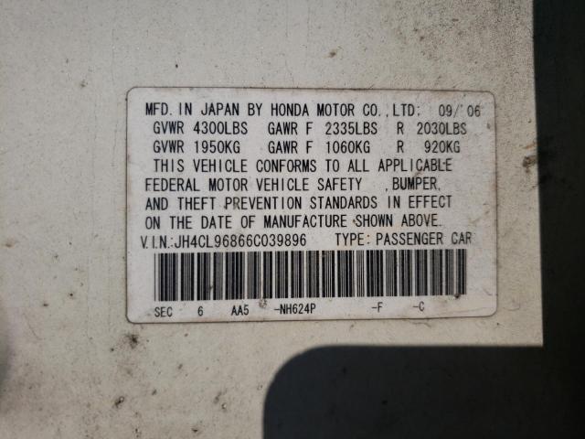 Photo 10 from auction – 2006 ACURA TSX with VIN JH4CL96866C039896