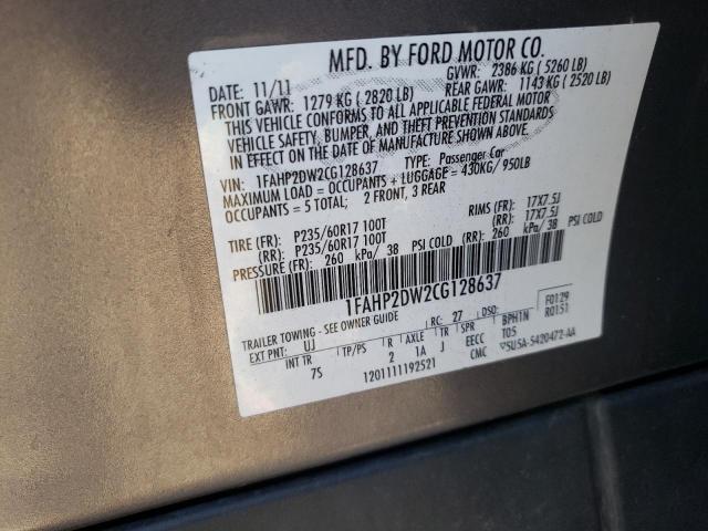 Photo 10 from auction – 2012 FORD TAURUS SE with VIN 1FAHP2DW2CG128637
