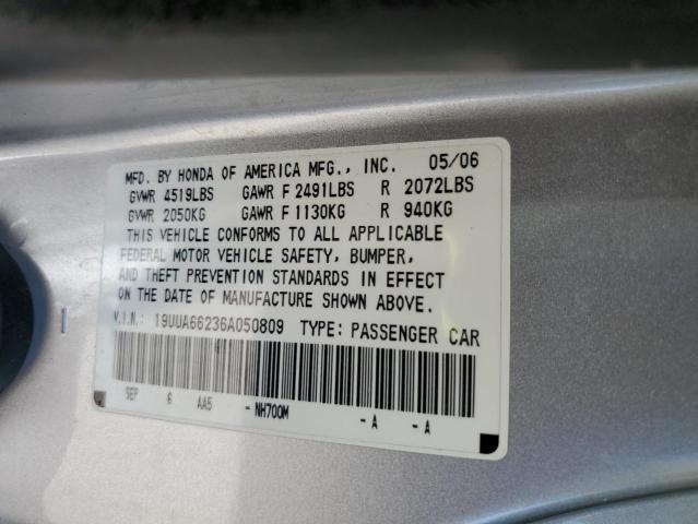 Photo 10 from auction – 2006 ACURA 3.2TL with VIN 19UUA66236A050809