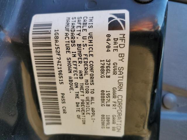 Photo 10 from auction – 2004 SATURN ION with VIN 1G8AJ52F74Z196515