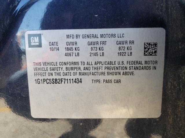 Photo 10 from auction – 2015 CHEVROLET CRUZE LT with VIN 1G1PC5SB2F7111434