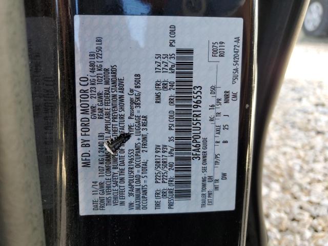 Photo 10 from auction – 2015 FORD FUSION SE with VIN 3FA6P0LU5FR196553