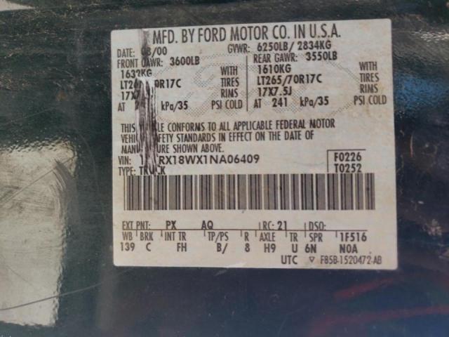 Photo 10 from auction – 2001 FORD F150 with VIN 1FTRX18WX1NA06409