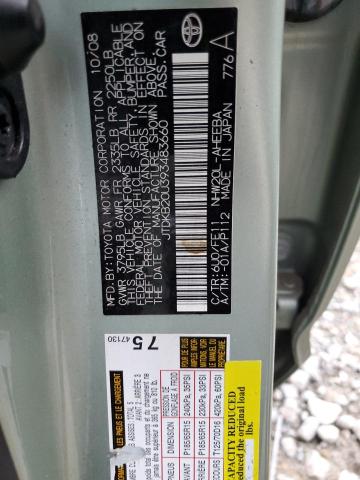 Photo 10 from auction – 2009 TOYOTA PRIUS with VIN JTDKB20U393483660