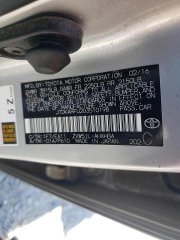 Photo 10 from auction – 2016 TOYOTA PRIUS with VIN JTDKARFU2G3510198