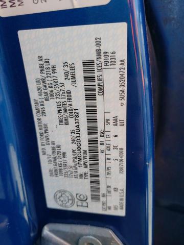 Photo 10 from auction – 2018 FORD ESCAPE SE with VIN 1FMCU0GD3JUA37821