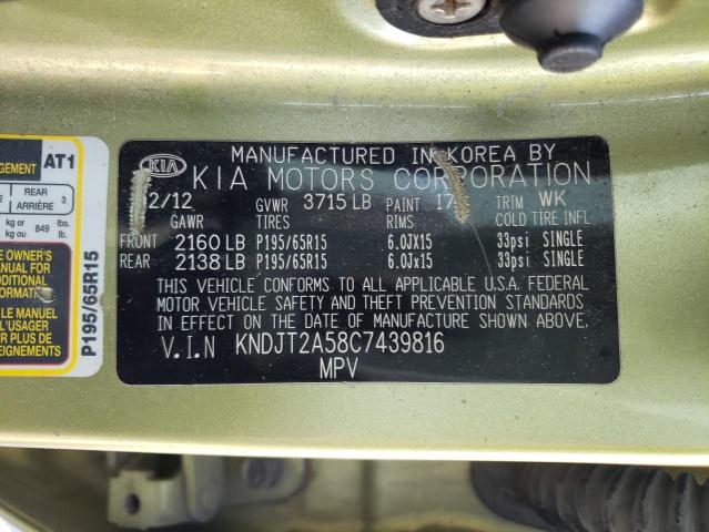 Photo 10 from auction – 2012 KIA SOUL with VIN KNDJT2A58C7439816