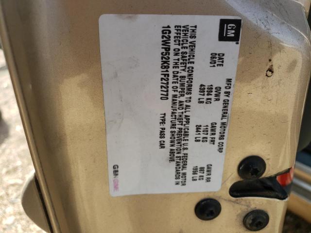 Photo 10 from auction – 2001 PONTIAC GRAND PRIX with VIN 1G2WP52K81F272770