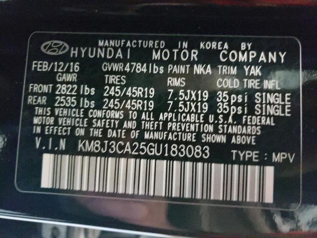 Photo 10 from auction – 2016 HYUNDAI TUCSON LIM with VIN KM8J3CA25GU183083