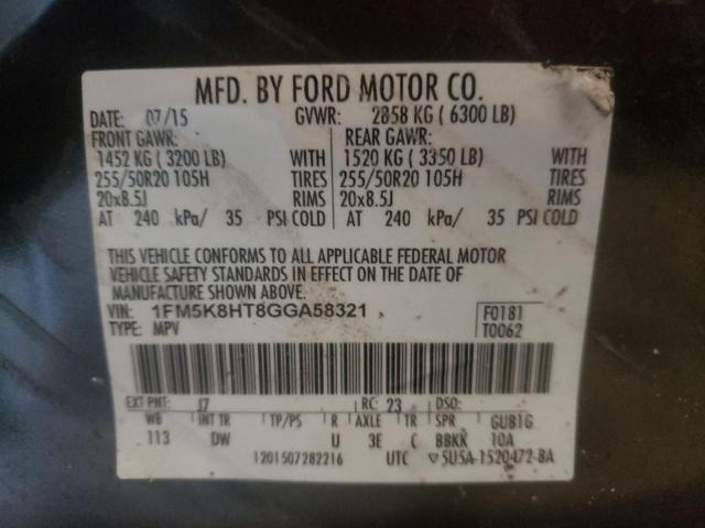 Photo 10 from auction – 2016 FORD EXPLORER P with VIN 1FM5K8HT8GGA58321