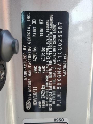 Photo 10 from auction – 2012 KIA OPTIMA EX with VIN 5XXGN4A71CG025687
