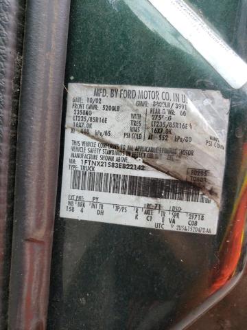 Photo 10 from auction – 2003 FORD F250 SUPER with VIN 1FTNX21S83EB22142