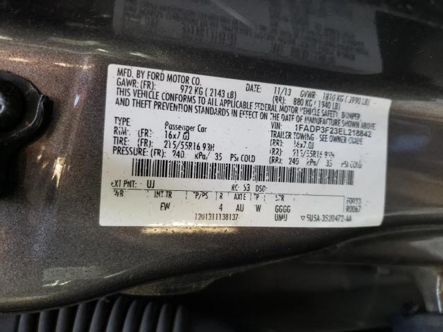 Photo 10 from auction – 2014 FORD FOCUS SE with VIN 1FADP3F23EL218842