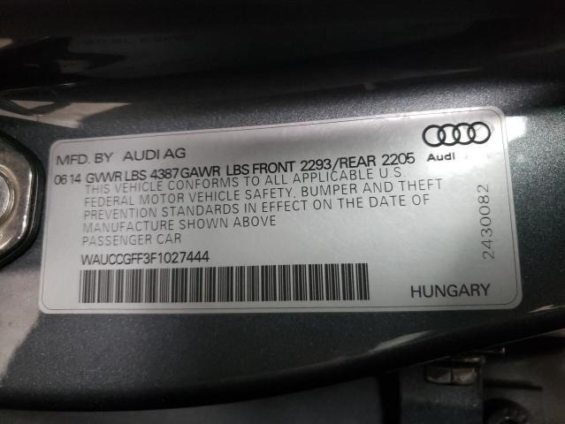 Photo 10 from auction – 2015 AUDI A3 with VIN WAUCCGFF3F1027444