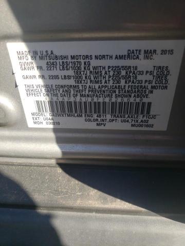 Photo 10 from auction – 2015 MITSUBISHI OUTLANDER with VIN 4A4AP3AU0FE026640