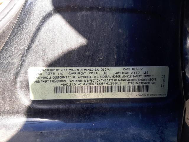 Photo 10 from auction – 2007 VOLKSWAGEN JETTA WOLF with VIN 3VWEG71K87M128811