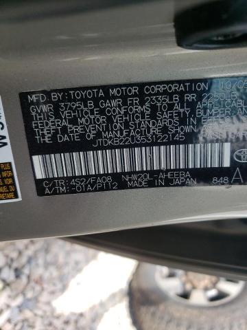 Photo 10 from auction – 2005 TOYOTA PRIUS with VIN JTDKB22U353122145