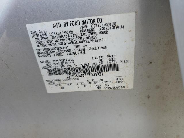Photo 10 from auction – 2014 FORD FLEX LIMIT with VIN 2FMGK5D87EBD04921