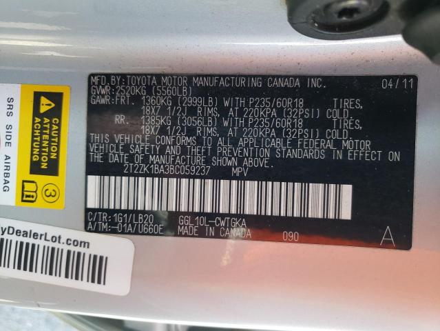 Photo 10 from auction – 2011 LEXUS RX 350 with VIN 2T2ZK1BA3BC059237