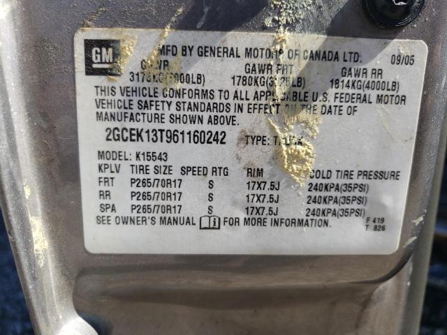 Photo 10 from auction – 2006 CHEVROLET SILVERADO with VIN 2GCEK13T961160242