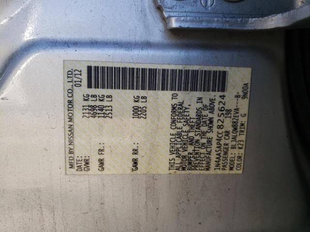 Photo 10 from auction – 2012 NISSAN MAXIMA S with VIN 1N4AA5AP4CC825624