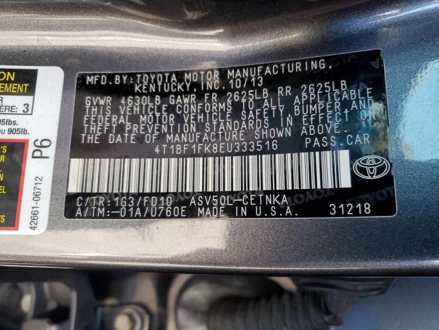 Photo 10 from auction – 2014 TOYOTA CAMRY L with VIN 4T1BF1FK8EU333516