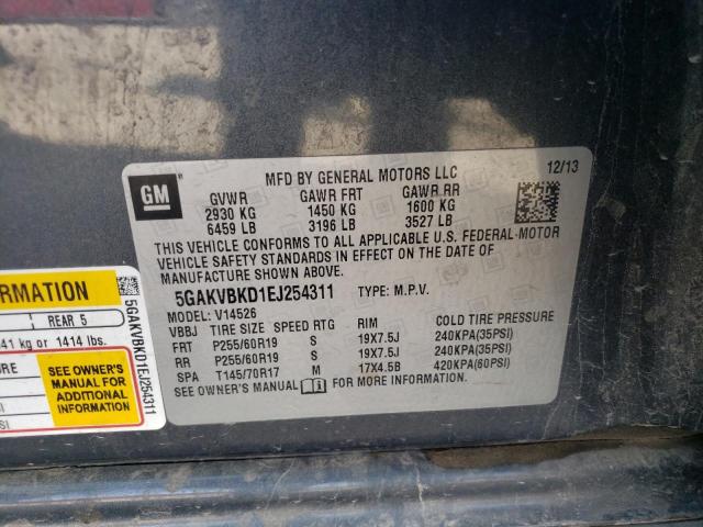 Photo 10 from auction – 2014 BUICK ENCLAVE with VIN 5GAKVBKD1EJ254311