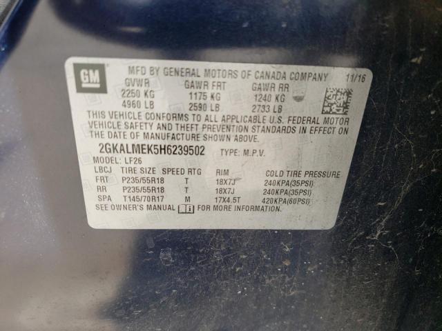 Photo 10 from auction – 2017 GMC TERRAIN SL with VIN 2GKALMEK5H6239502