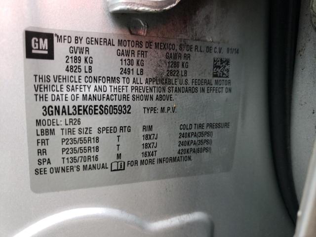 Photo 10 from auction – 2014 CHEVROLET CAPTIVA LT with VIN 3GNAL3EK6ES605932