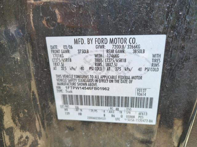Photo 10 from auction – 2006 FORD F150 SUPER with VIN 1FTPW14546FB01962