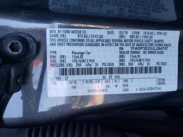 Photo 10 from auction – 2018 FORD FOCUS S with VIN 1FADP3E23JL284707