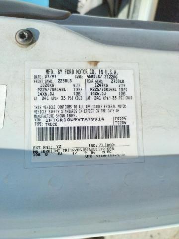 Photo 10 from auction – 1997 FORD RANGER with VIN 1FTCR10U9VTA79914