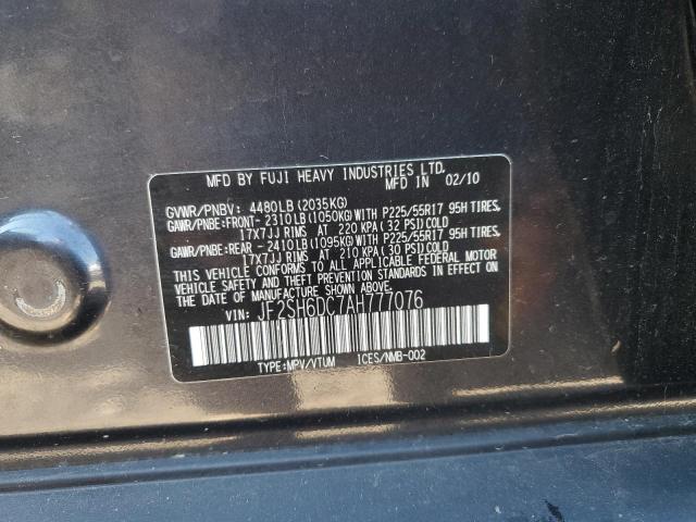 Photo 10 from auction – 2010 SUBARU FORESTER 2 with VIN JF2SH6DC7AH777076