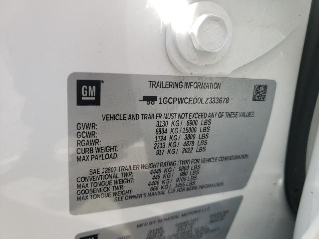 Photo 10 from auction – 2020 CHEVROLET SILVERADO with VIN 1GCPWCED0LZ333678