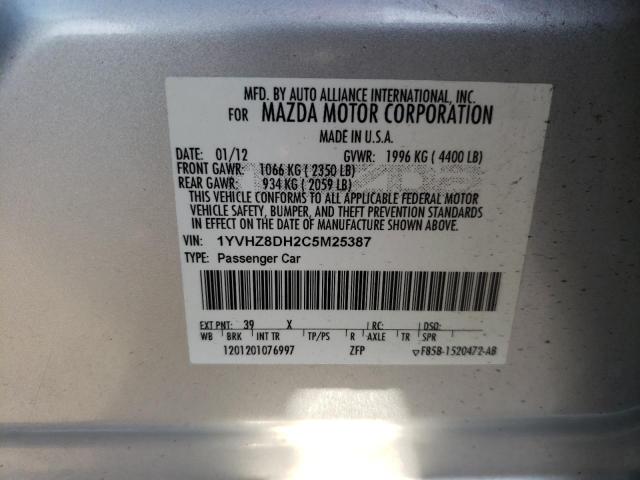 Photo 10 from auction – 2012 MAZDA 6 I with VIN 1YVHZ8DH2C5M25387
