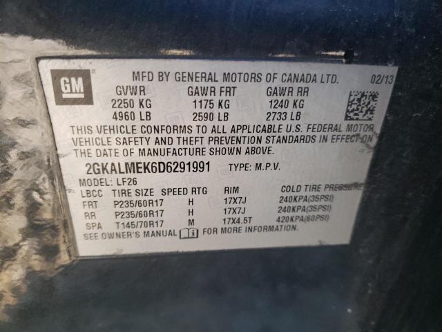 Photo 10 from auction – 2013 GMC TERRAIN SL with VIN 2GKALMEK6D6291991